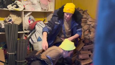 #454 Twinks fuck in the barn and step dad spies on them