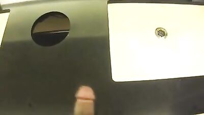 Jerking off in public bathroom - huge dick
