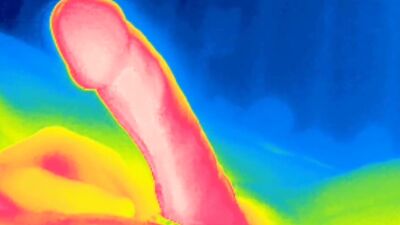 Thermal camera erection, feel the warmth of my cock and see the white hot cum