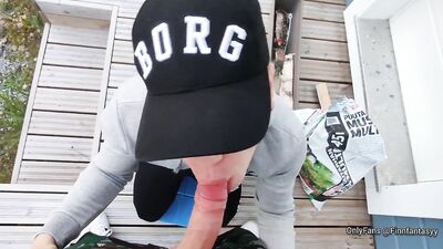 Hot Backyard Blowjob Cum in Mouth