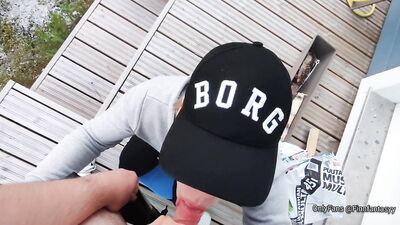 Hot Backyard Blowjob Cum in Mouth