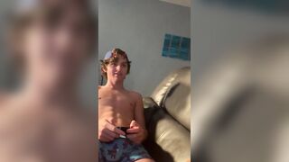 Dad catches 18 year old stepson getting dick sucked and cumming 3 TIMES while playing video games.
