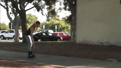 Skater gets bared