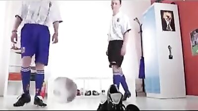 Soccer Lads in the Locker Room