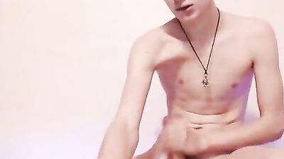 Naked skinny guy masturbating on cam