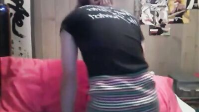 Shaggy long hair ass play