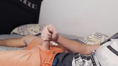 Hung shy hottie playing with his dick on cam