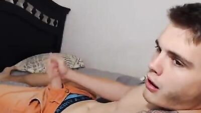 Hung shy hottie playing with his dick on cam