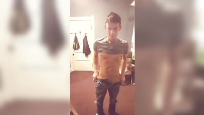 Cute boy reveals his cock