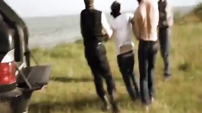 BDSM cute blond boy hold as slave