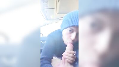 YOUNG GUY SUCKS COCK AND SWALLOWS WHILE DRIVING