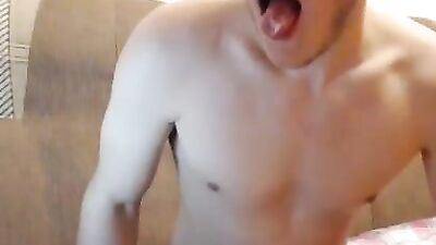 Naked guy shooting his load