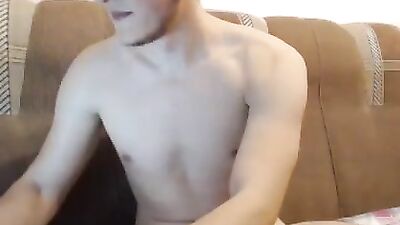 Naked guy shooting his load