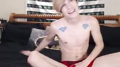 Cutie smooth blonde effeminate play on cam