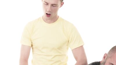 TWINKTOP - Two athletes spitroast bear Coach Angus & shoot on his face