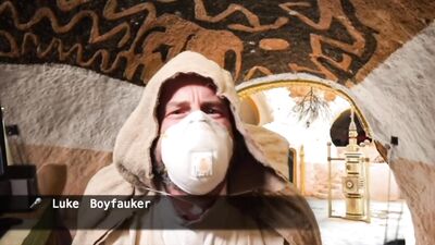 twink hands-free cums in comedy quarantine cosplay Star Wars video