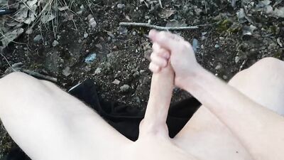 Perfect spot outside to hardcore jerk my 20cm dick to explosion