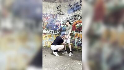 Big Brother Gives Little Brother Blowjob in the Forest