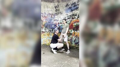 Big Brother Gives Little Brother Blowjob in the Forest