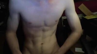 Beautiful Lean Taut Teen Strokes his Big Cock