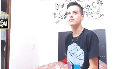Super smooth young twink masturbating in her room 2