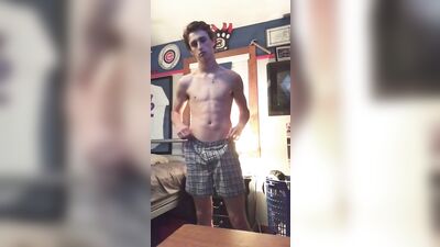 Horny jock porn boy strips to show off