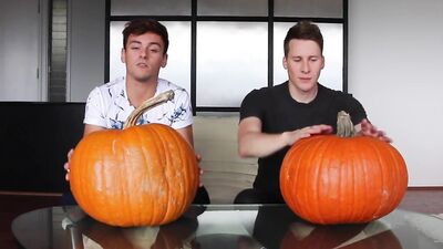 Tom Daley: and D Lance Black: Pumpkin Carving