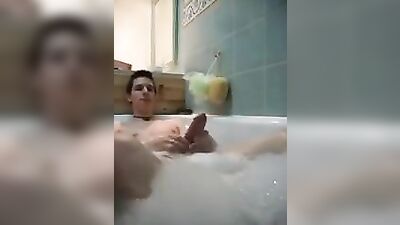 Bath time wank