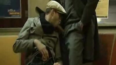 Quick subway blowjob