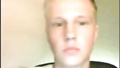Young German boy all blond and beardless masturbates