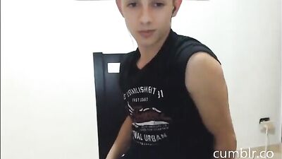 Latino smooth boy hot and very beautiful wank on cam