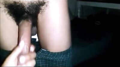 Stroking young black cock