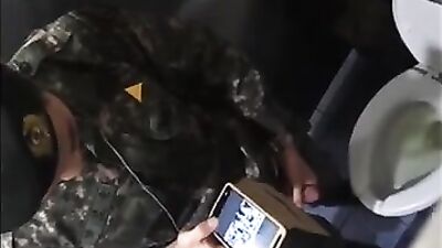 Spy boy uniform wank and cum