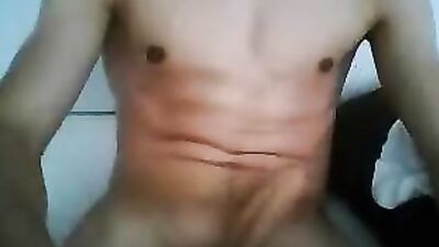 Chris's casual wank and splattered abs boys porn