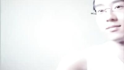 Nerdy asian webcam play