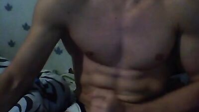 Cute young and beardless American masturbates