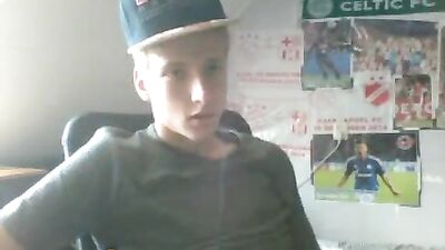 Delicious smooth blond masturbates alone in his room