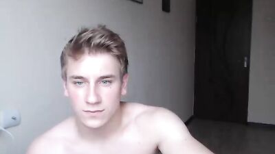 Pale and smooth guy jerking