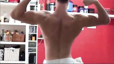 Pose flex wank & cum