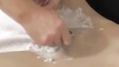 Tied shaved toyed & wanked