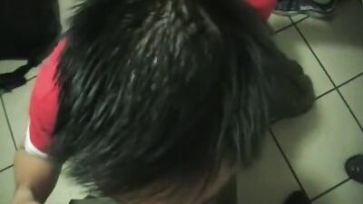 Fucking a Chinese Twink in public toilets