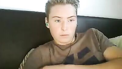 Austrian Cutie Fingering His Round Ass On Cam, Nice Cock Too