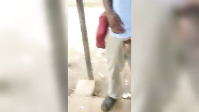 Showing his horse hung dick outside of school