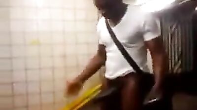 Hugely hung man on the subway