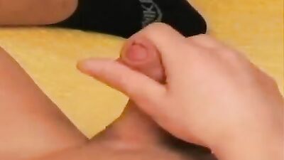 Gorgeous teen boy wanking