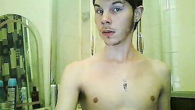 Hot sexy 18 years old boy stroking