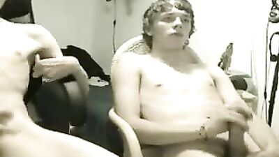 Young couple masturbating in the room