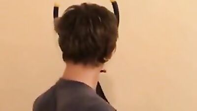 Blonde toned teenboy jacking and cumming