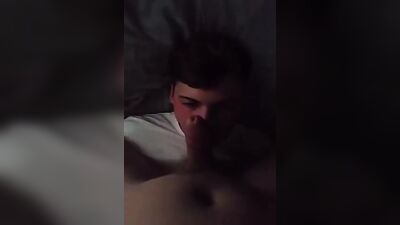 Boyfriend sucks my thick cock