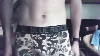 Smooth Teen Jerks With Friend in the Room